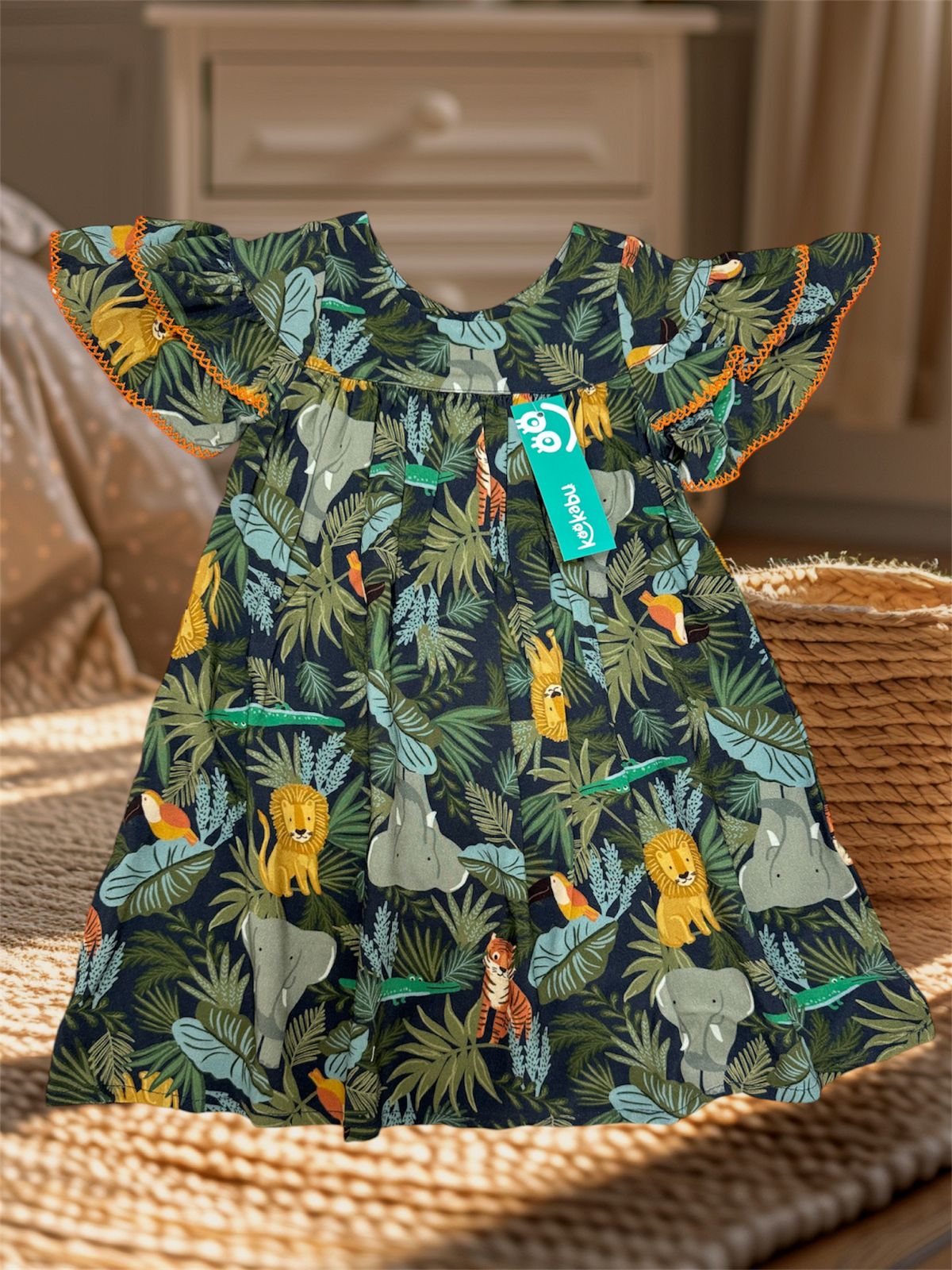 VESTIDO KOOKABU ESTAMPADO FLORESTA ANIMAIS