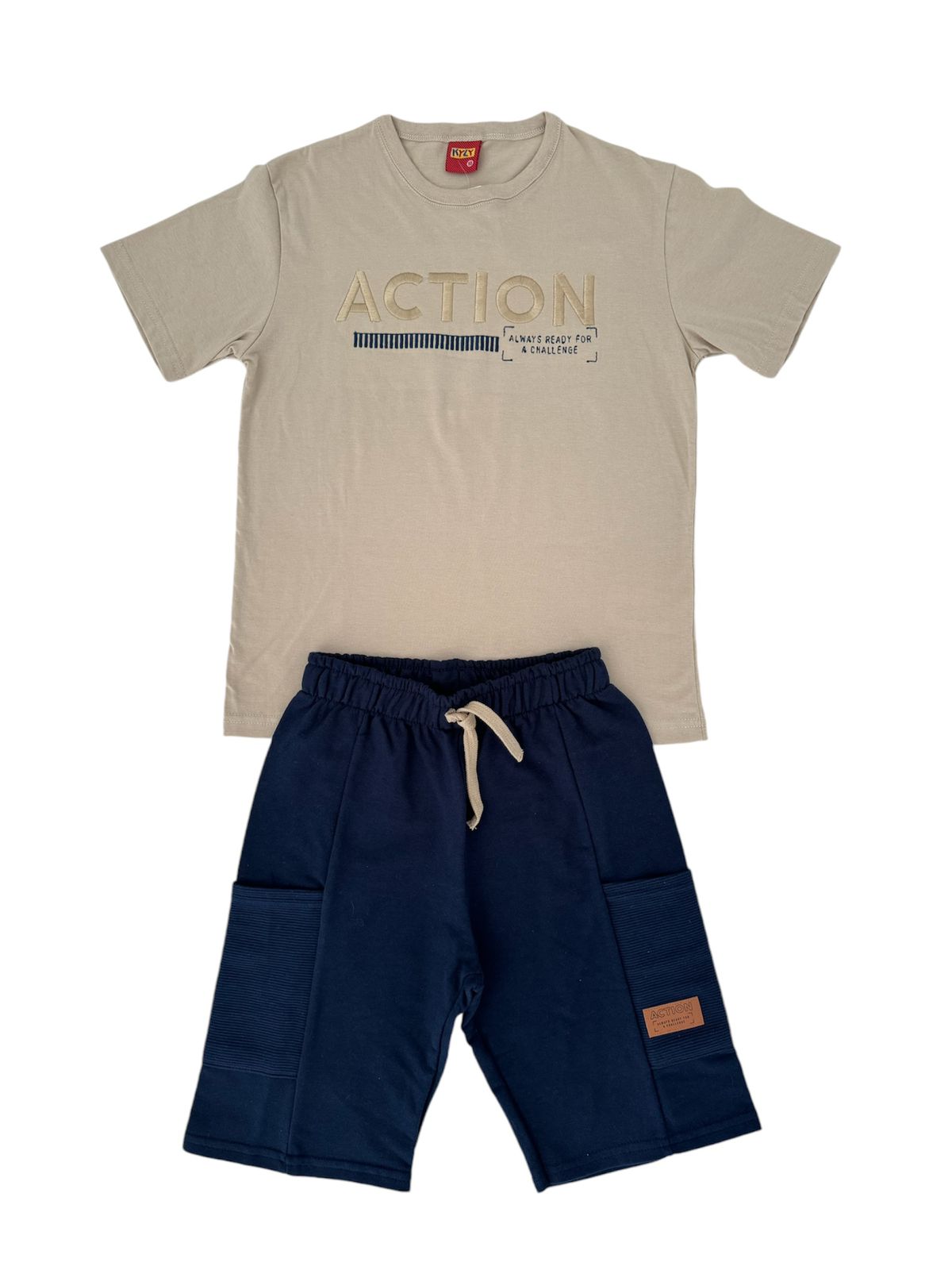 CONJUNTO JUVENIL MASCULINO KYLY ACTION 10 ANOS BEGE - 1000410