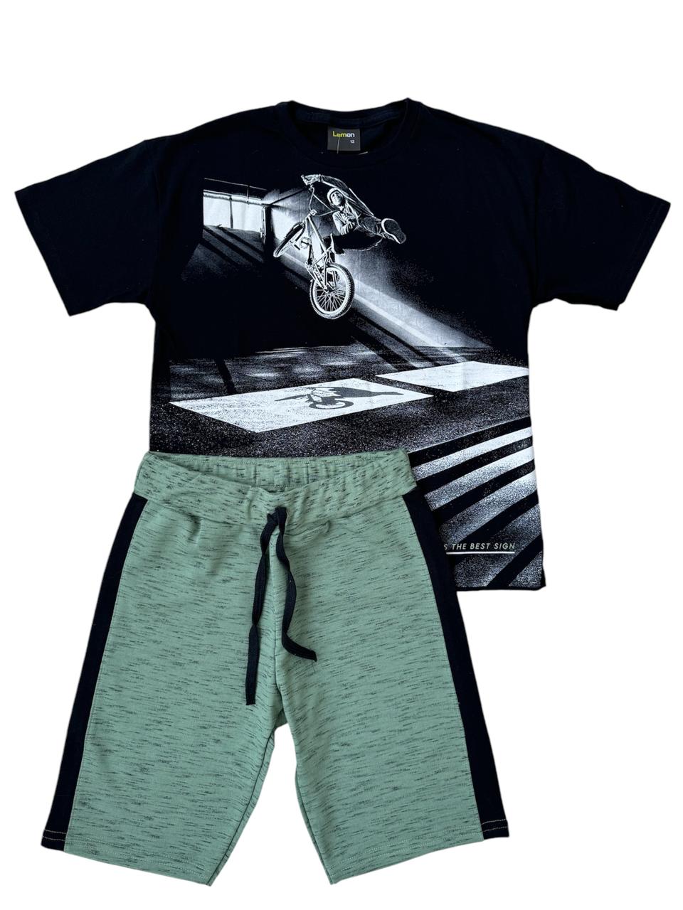 CONJUNTO JUVENIL MASCULINO LEMON 12 ANOS PRETO - 81741